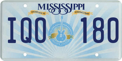 MS license plate IQO180