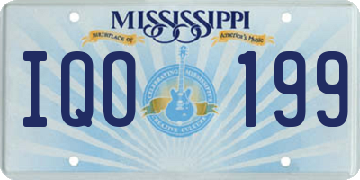 MS license plate IQO199