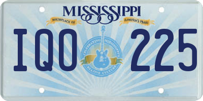 MS license plate IQO225