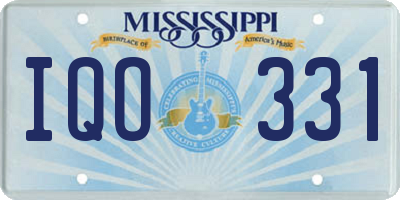 MS license plate IQO331