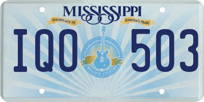 MS license plate IQO503