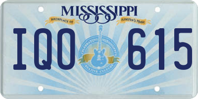 MS license plate IQO615