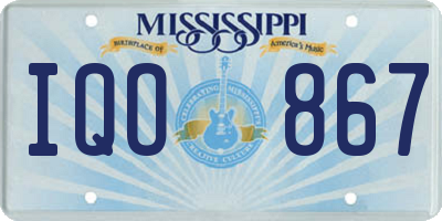 MS license plate IQO867