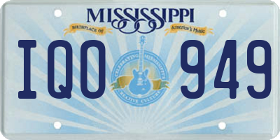 MS license plate IQO949