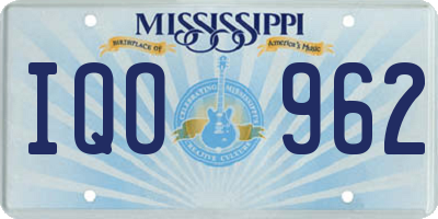 MS license plate IQO962