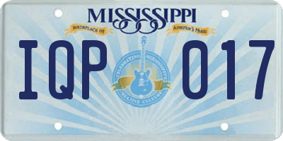 MS license plate IQP017