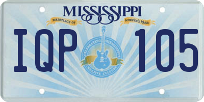 MS license plate IQP105