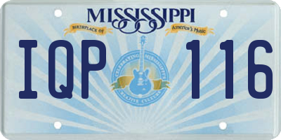 MS license plate IQP116