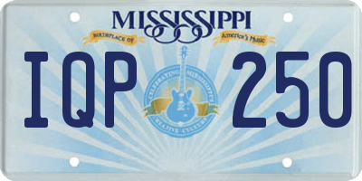 MS license plate IQP250