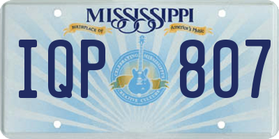 MS license plate IQP807