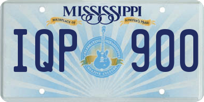 MS license plate IQP900