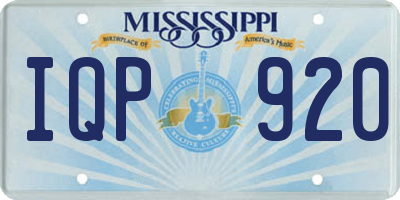 MS license plate IQP920