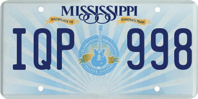 MS license plate IQP998