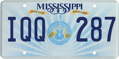 MS license plate IQQ287