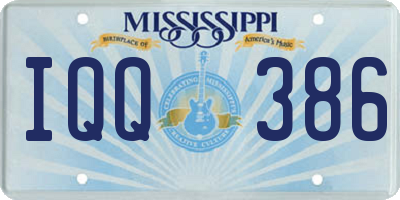 MS license plate IQQ386
