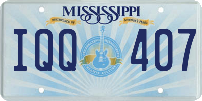MS license plate IQQ407