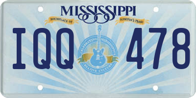 MS license plate IQQ478