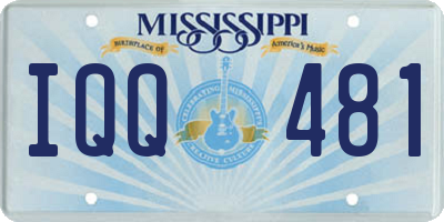 MS license plate IQQ481