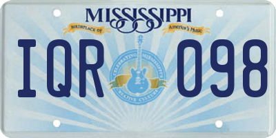 MS license plate IQR098