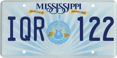 MS license plate IQR122
