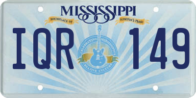 MS license plate IQR149