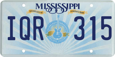 MS license plate IQR315