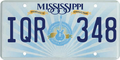 MS license plate IQR348