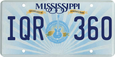 MS license plate IQR360