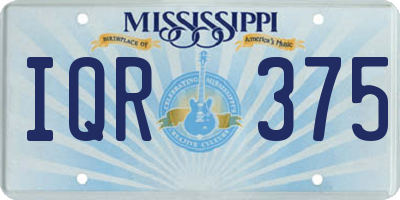 MS license plate IQR375