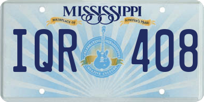 MS license plate IQR408