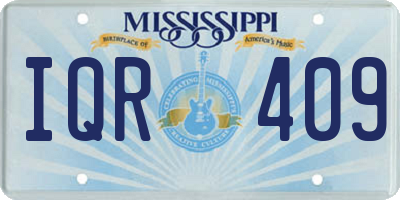 MS license plate IQR409