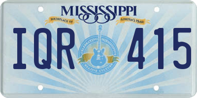 MS license plate IQR415