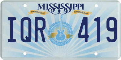 MS license plate IQR419