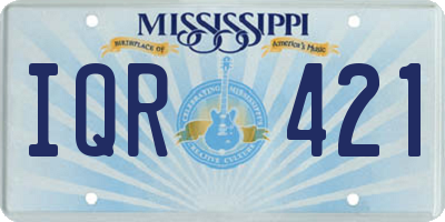 MS license plate IQR421