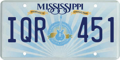 MS license plate IQR451