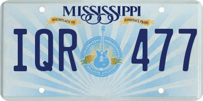 MS license plate IQR477