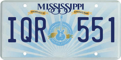 MS license plate IQR551
