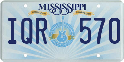 MS license plate IQR570