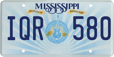 MS license plate IQR580