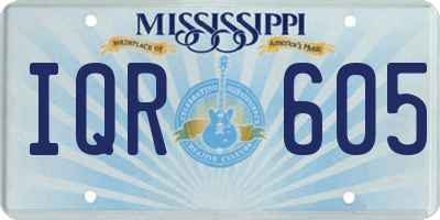 MS license plate IQR605