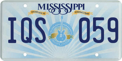 MS license plate IQS059