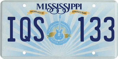 MS license plate IQS133