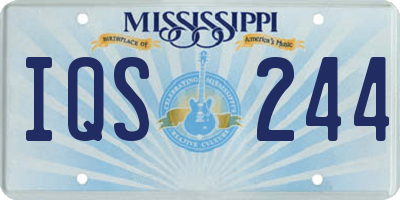 MS license plate IQS244