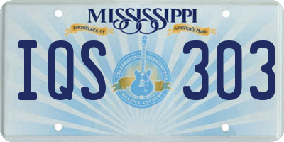 MS license plate IQS303