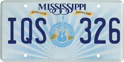 MS license plate IQS326