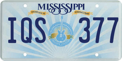 MS license plate IQS377
