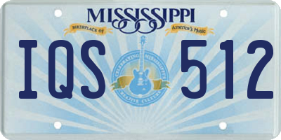 MS license plate IQS512