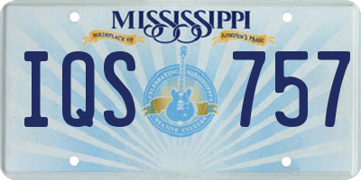 MS license plate IQS757