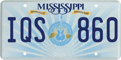 MS license plate IQS860