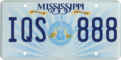 MS license plate IQS888